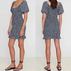 Faithfull the Brand Gingham Puff Sleeve Mini Dress NWT – Size L